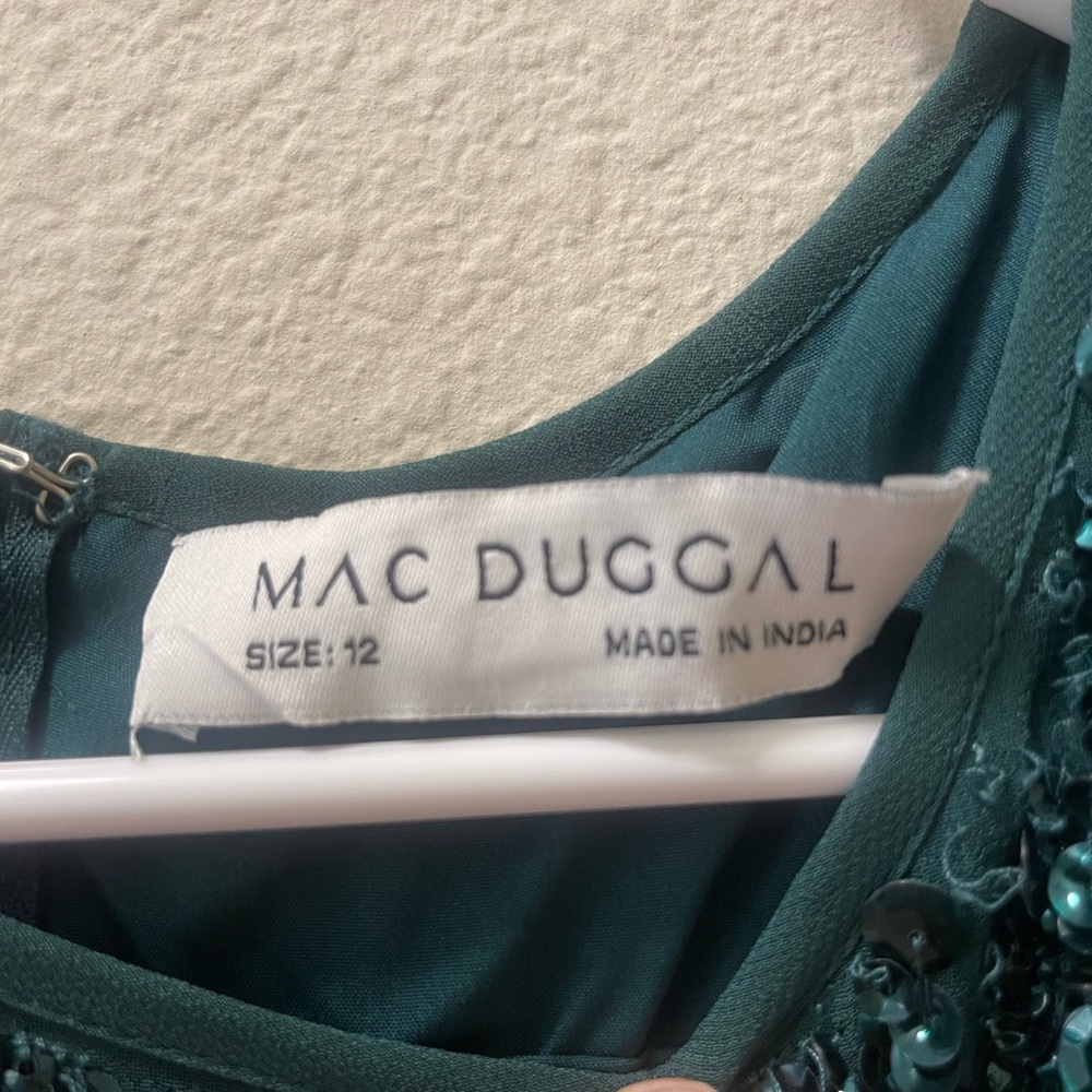 Mac Duggal Teal Embellished Midi Dress - Picture 3 of 4